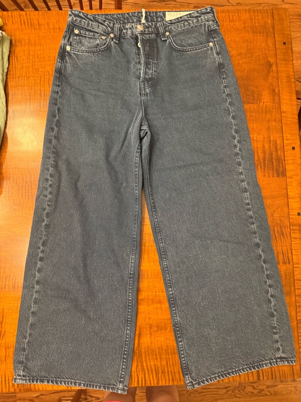 rag & bone Maya Wide-Leg Jeans in Dark Blue Denim